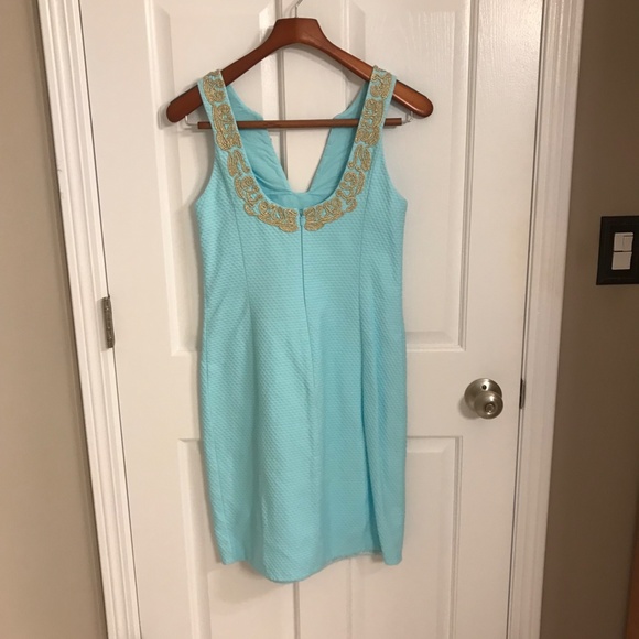 🌸NEW🌺 Lilly Pulitzer Blue Teal Shift Dress Size 2 - Picture 3 of 4